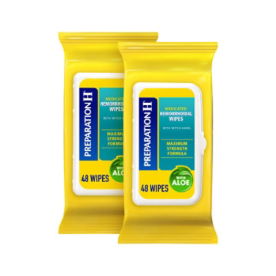 Preparation H Flushable Medicated Hemorrhoidal Wipes Pouch Maximum Strength Relief - 96 Count - Image 1