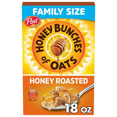 Post Honey Bunches of Oats Honey Roasted Whole Grain Breakfast Cereal Family Size - 18 Oz