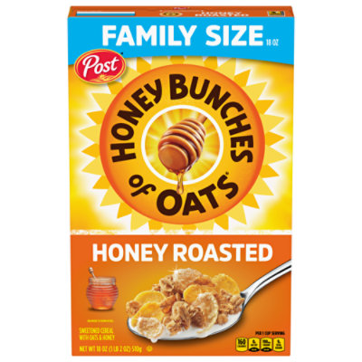 Post Honey Bunches of Oats Honey Roasted Whole Grain Breakfast Cereal Family Size - 18 Oz - Image 1