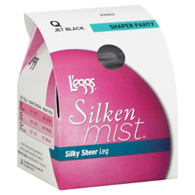 Leggs Silken Mist Control Top Shaper Jet Black Queen - 1 Pair