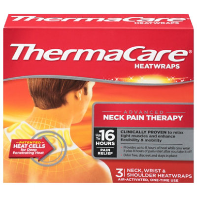 ThermaCare Heatwraps Neck Wrist & Shoulder Advanced Neck Pain Therapy - 3  Count - Jewel-Osco