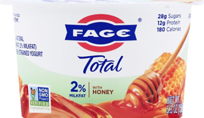 Fage Total 2% Yogurt Greek Lowfat Strained with Honey - 5.3 Oz