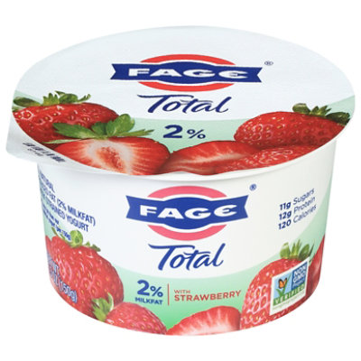 Fage Total 2% Yogurt Greek Lowfat Strained with Strawberry - 5.3 Oz