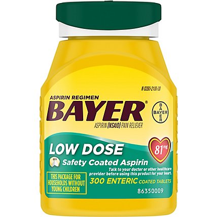 Bayer Aspirin Tablets 81mg Low Dose Enteric Coated - 300 Count - Image 2
