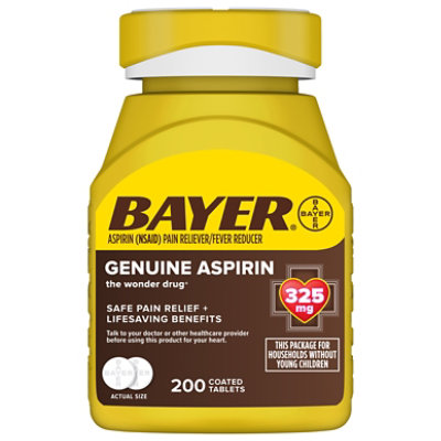 Bayer Aspirin Tablets 325mg Coated - 200 Count - Image 3