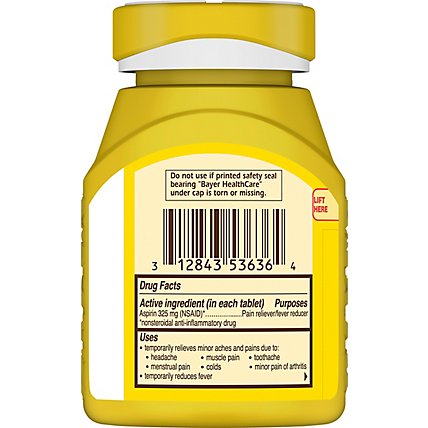 Bayer Aspirin Tablets 325mg Coated - 200 Count - Image 5