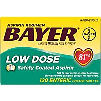 Bayer Aspirin Tablets 81mg Low Dose Enteric Coated - 120 Count - Image 2