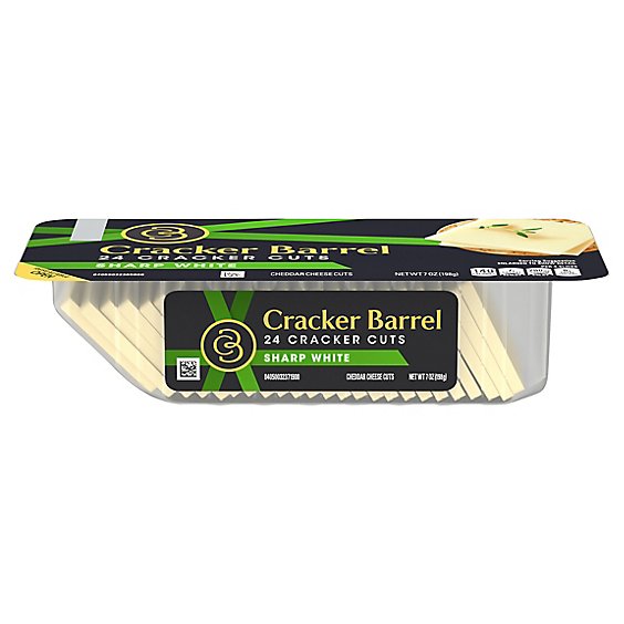 Cracker Barrel Cracker Cuts Sharp White Cheddar Cheese Slices Tray - 24 Count