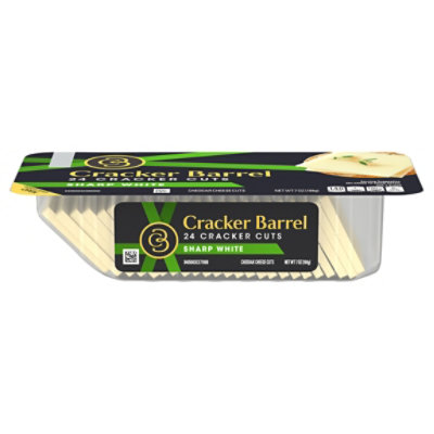 Cracker Barrel Cracker Cuts Sharp White Cheddar Cheese Slices Tray - 24 Count - Image 1