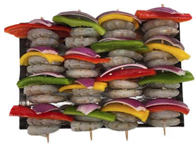 Shrimp Kabob With Vegetables Service Case - 0.75 Lb - Image 1