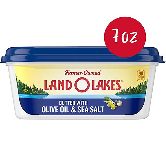 Land O Lakes Butter With Olive Oil And Sea Salt Tub - 7 Oz