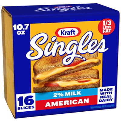Kraft Singles 2% Milk Reduced Fat American Slices - 16 Count