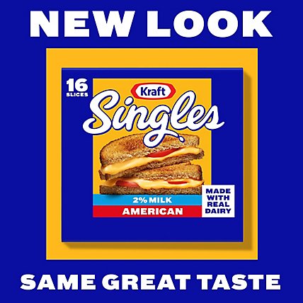 Kraft Singles 2% Milk Reduced Fat American Slices Pack - 16 Count - Image 5