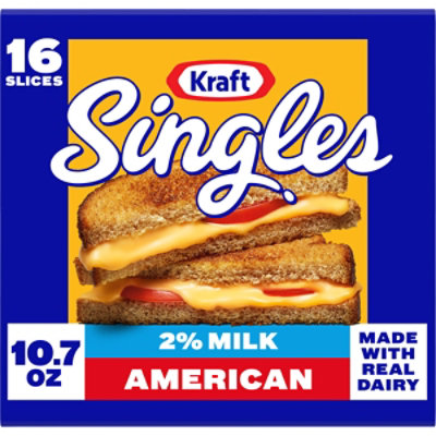 Kraft Singles 2% Milk Reduced Fat American Slices Pack - 16 Count - Image 1