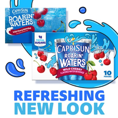 Capri Sun Roarin Waters Wild Cherry Waterfall Kids Water Beverage Pouches - 10-6 Fl. Oz. - Image 2