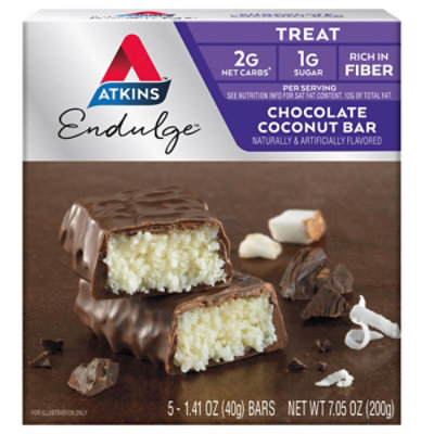 Atkins Endulge Bar Chocolate Coconut - 5-1.4 Oz - Image 2