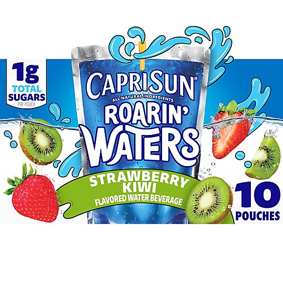 Capri Sun Roarin Waters Flavored Water Beverage Strawberry Kiwi - 10-6 Fl. Oz.