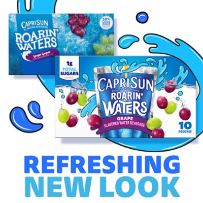 Capri Sun Roarin Waters Grape Geyser Kids Water Beverage Pouches - 10-6 Fl. Oz. - Image 2