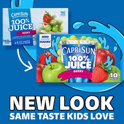 Capri Sun 100% Juice Berry Naturally Flavored Juice Blend Pouches Box - 10-6 Fl. Oz. - Image 2