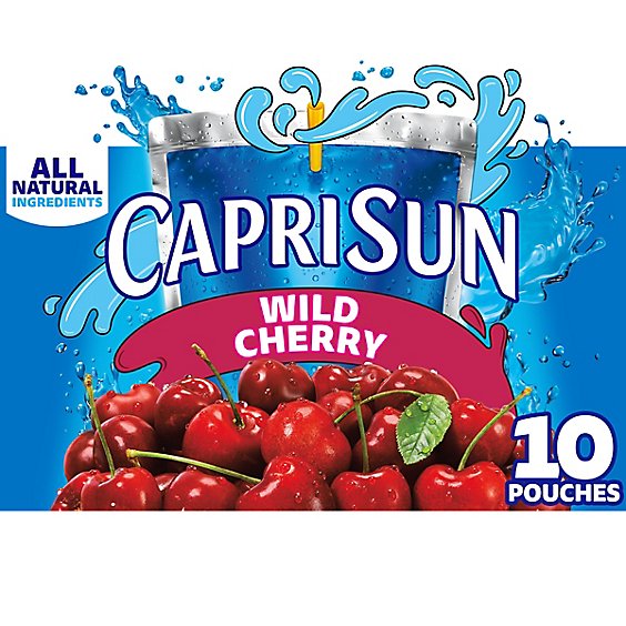 Capri Sun Wild Cherry Flavored Juice Drink Blend Pouches Box - 10-6 Fl. Oz.