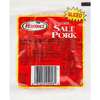 Hormel Salt Pork Cured Sliced - 12 Oz - Image 2