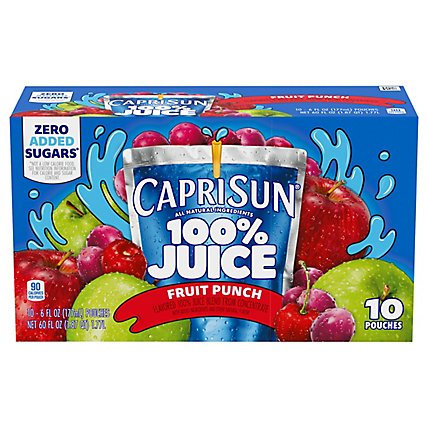 Capri Sun 100% Fruit Punch Naturally Flavored Juice Blend Pouches - 10-6 Fl. Oz. - Image 5