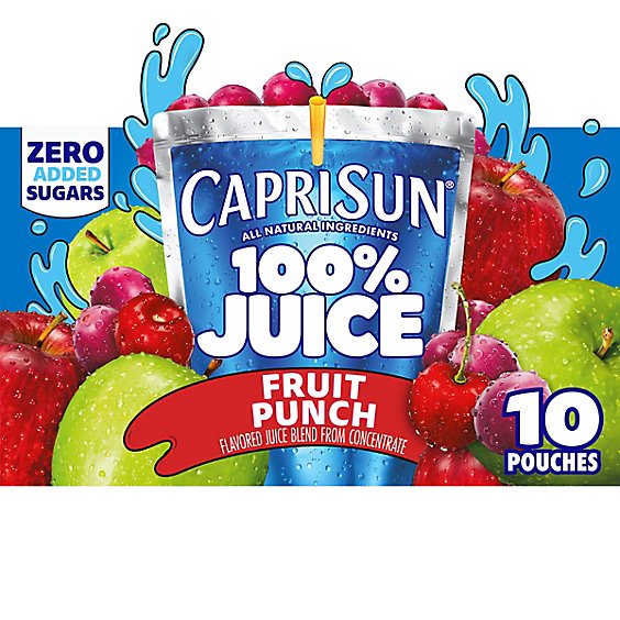 Capri Sun 100% Fruit Punch Naturally Flavored Juice Blend Pouches - 10-6 Fl. Oz.