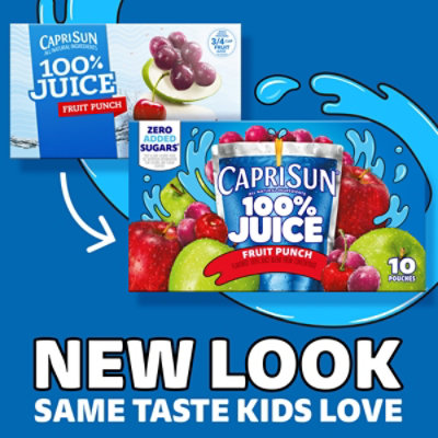 Capri Sun 100% Juice Fruit Punch Flavored All-Natural Juice Blend - 10 - 6 Fl. Oz. - Image 3
