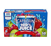Capri Sun 100% Fruit Punch Naturally Flavored Juice Blend Pouches - 10-6 Fl. Oz.
