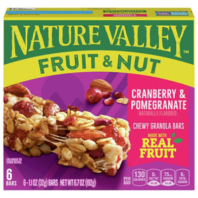 Nature Valley Granola Bars Chewy Trail Mix Fruit & Nut Cranberry & Pomegranate - 6-1.1 Oz - Image 1