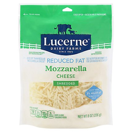 Lucerne Cheese Shredded Mozzarella Reduced Fat - 8 Oz - Image 1