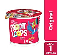 Froot Loops Breakfast Cereal Cup Fruit Flavored Original - 1.5 Oz