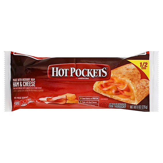 Hot Pockets Sandwiches Ham & Cheese Crispy Crust - 8 Oz