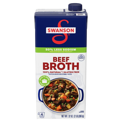 Swanson 100% Natural - Lower Sodium Beef Broth - 32 Oz - Image 1