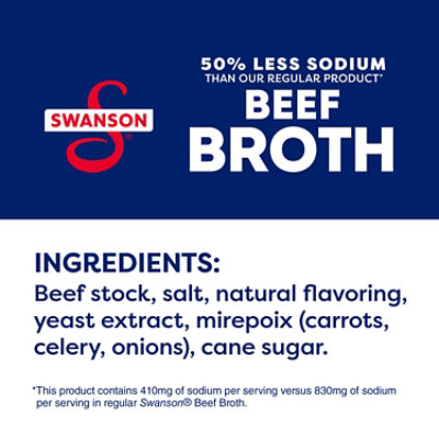 Swanson 100% Natural - 50% Less Sodium Beef Broth - 32 Oz - Image 5