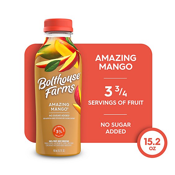 Bolthouse Farms 100% Fruit Juice Smoothie Amazing Mango - 15.2 Fl. Oz.