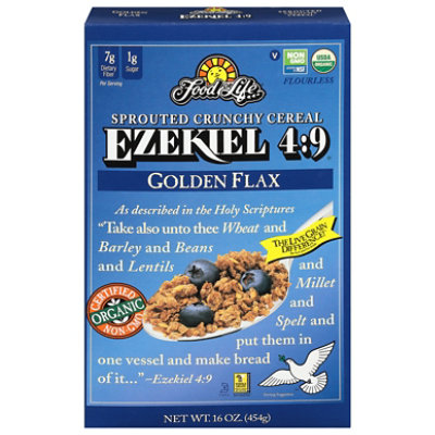 Food For Life Ezekiel 4:9 Cereal Sprouted Grain Crunchy Golden Flax - 16 Oz