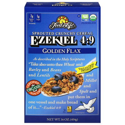 Food For Life Ezekiel 4:9 Cereal Sprouted Grain Crunchy Golden Flax - 16 Oz