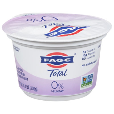 FAGE Total 0% Milkfat Plain Greek Yogurt - 5.3 Oz