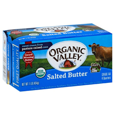 Organic Valley Butter Organic Salted - 1 Lb - Image 1