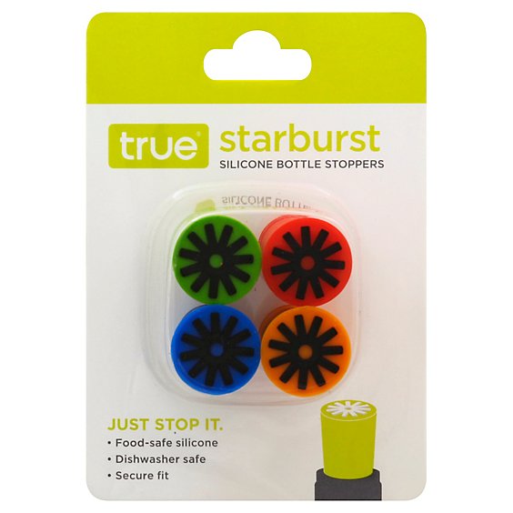 Silicone 4 Pack Multi-Color Wine Bottle Stoppers - Each