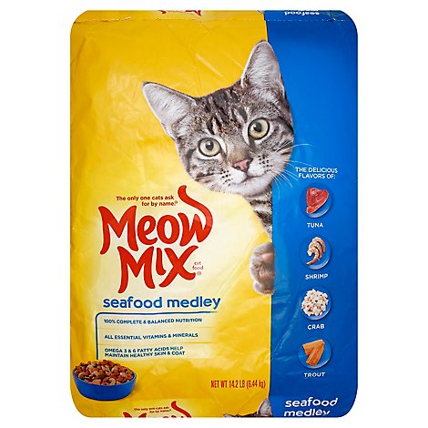 Meow Mix Cat Food Dry Seafood Medley - 14.2 Lb