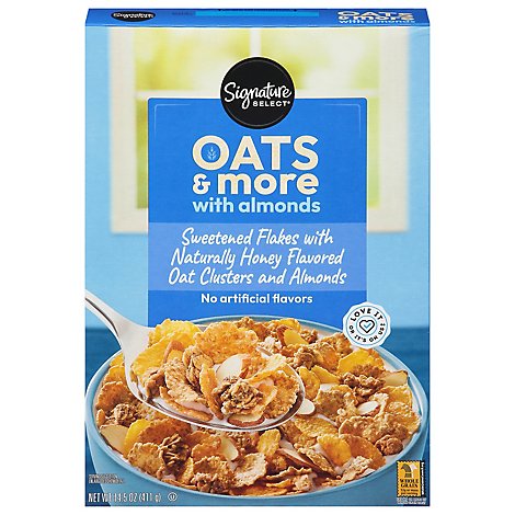 Signature SELECT Cereal Oats & More with Almonds - 14.5 Oz