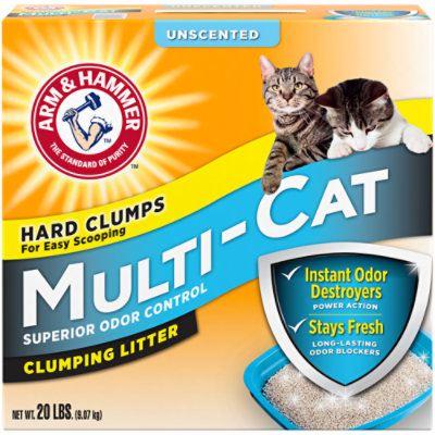 ARM & HAMMER Cat Litter Clumping Multi Cat Strength Unscented - 20 Lb