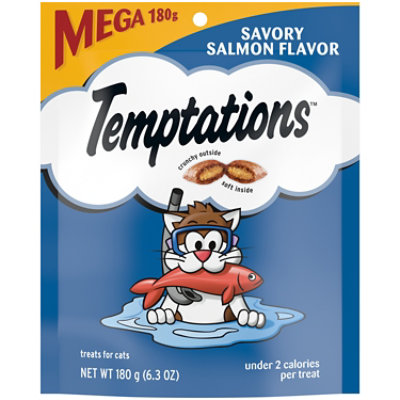 Temptations Classic Savory Salmon Flavor Crunchy and Soft Adult Cat Treats - 6.3 Oz - Image 1