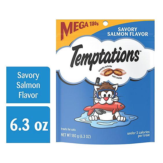 Temptations Classic Cruchy and Soft Savory Salmon Cat Treats - 6.3 Oz