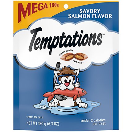 Temptations Classic Cruchy and Soft Savory Salmon Cat Treats - 6.3 Oz - Image 1