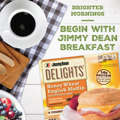 Jimmy Dean Delights Canadian Bacon Egg White & Cheese English Muffin Sandwiches - 4 Count - Image 3