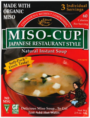 Edward & Sons Miso-Cup Soup Organic Japanese Retaurant Style - 2.9 Oz - Image 1