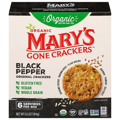 Marys Gone Crackers Blk Pepper - 6.5 Oz - Image 1